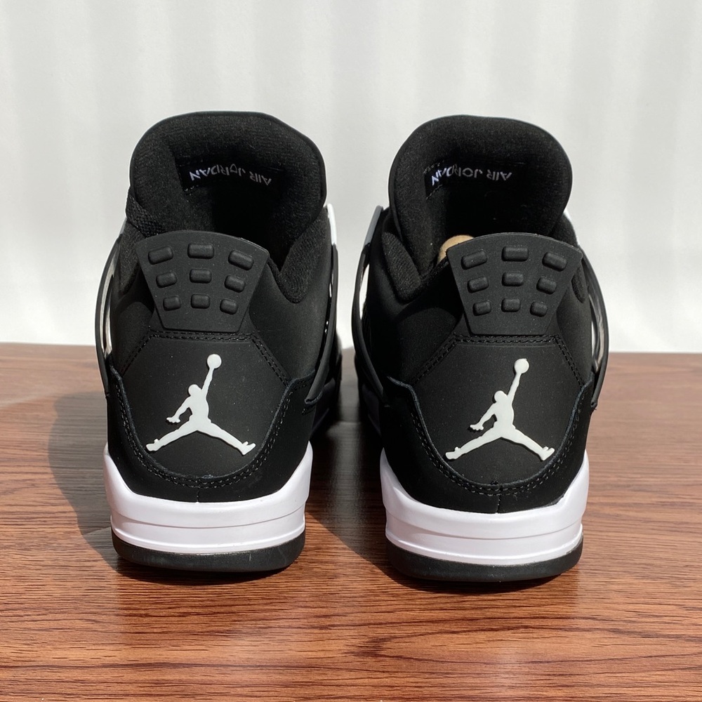 Brand New Retro 4 “White Thunder ” Black and White Men's Sneakers - Picture 3 of 5